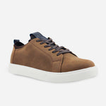 Tenis Sneakers francesco de cuero para hombre - Café