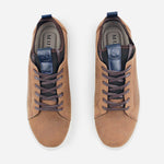 Tenis Sneakers francesco de cuero para hombre - Café