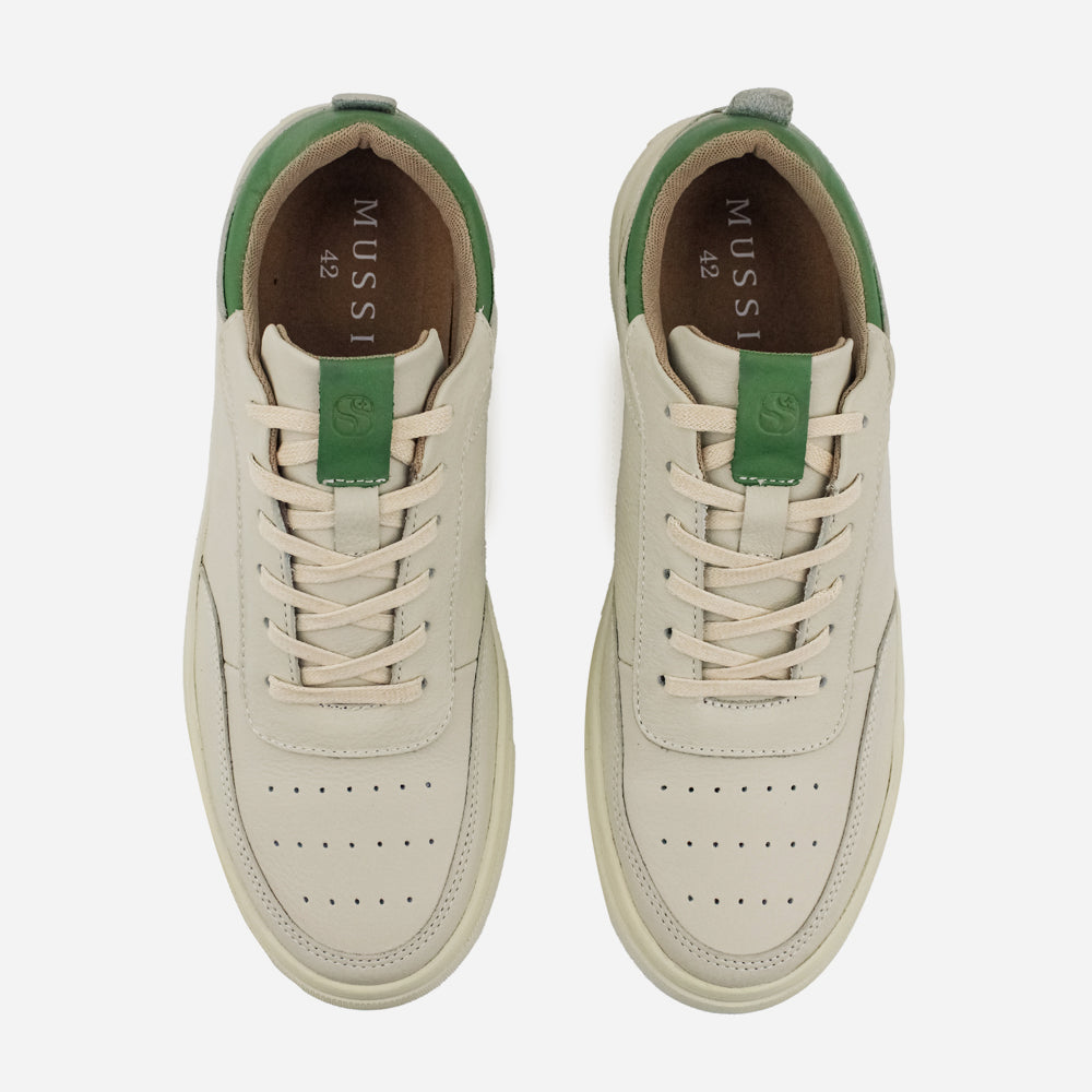 Tenis Oxfords brown de cuero para hombre - Beige