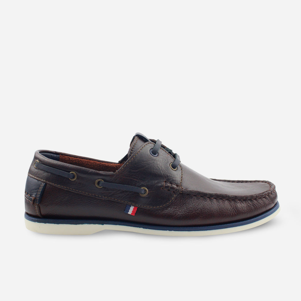 Mocasin plano miller de cuero para hombre - Café