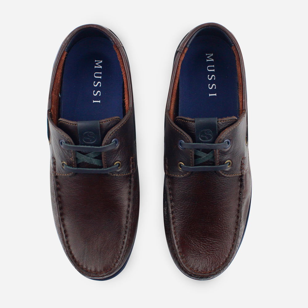 Mocasin plano miller de cuero para hombre - Café