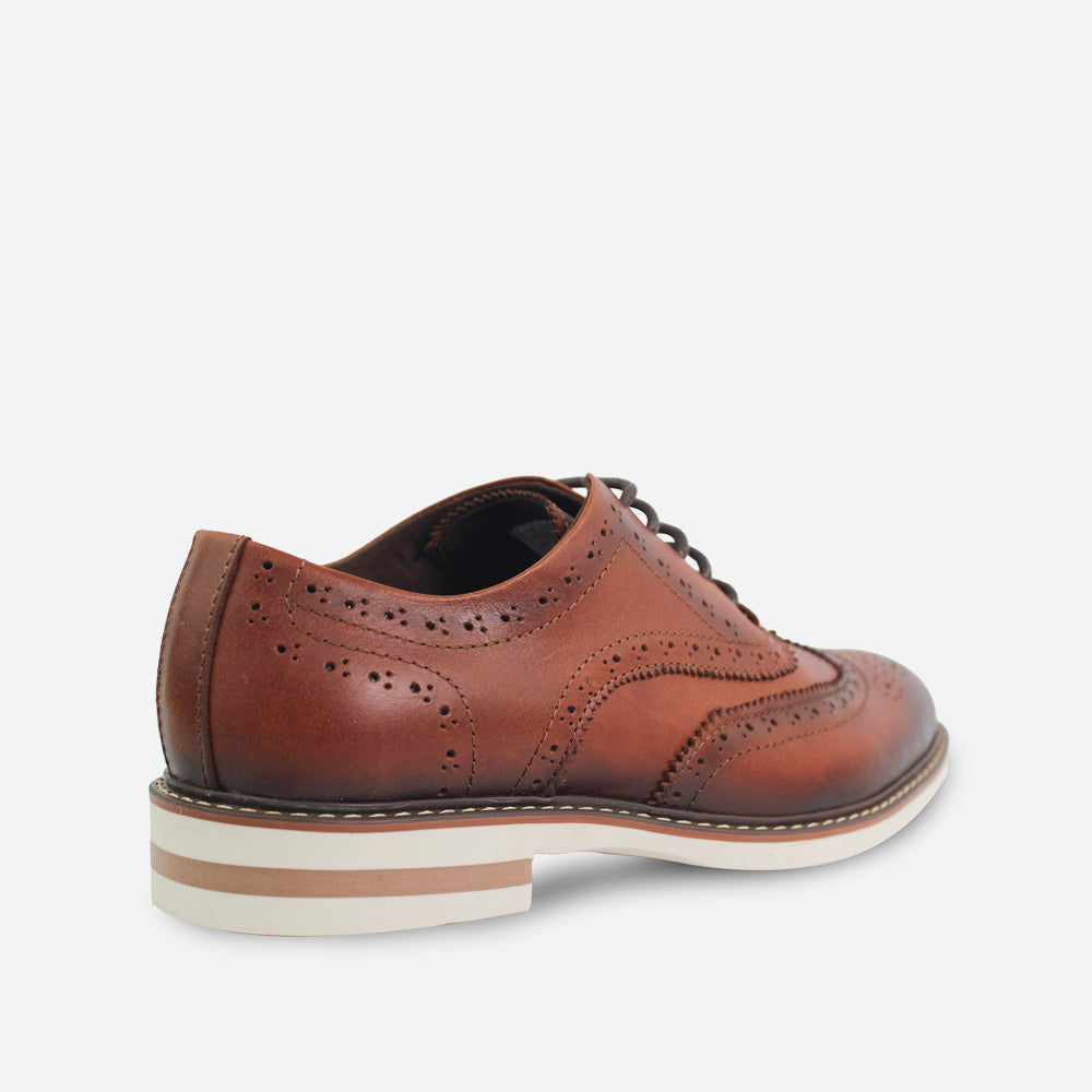 Tenis Oxfords bael de cuero para hombre - Miel