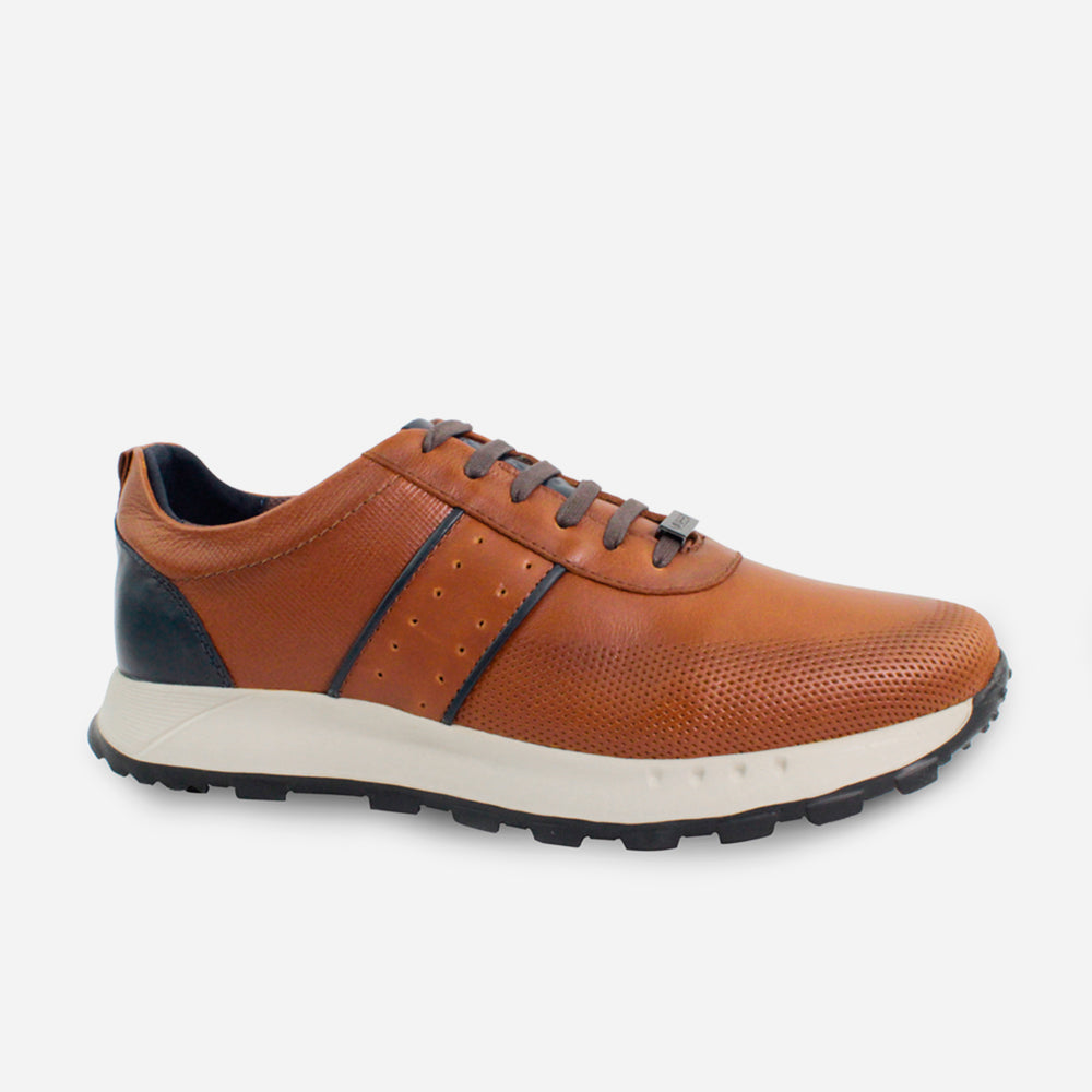 Tenis Sneakers ronn de cuero para hombre - Miel