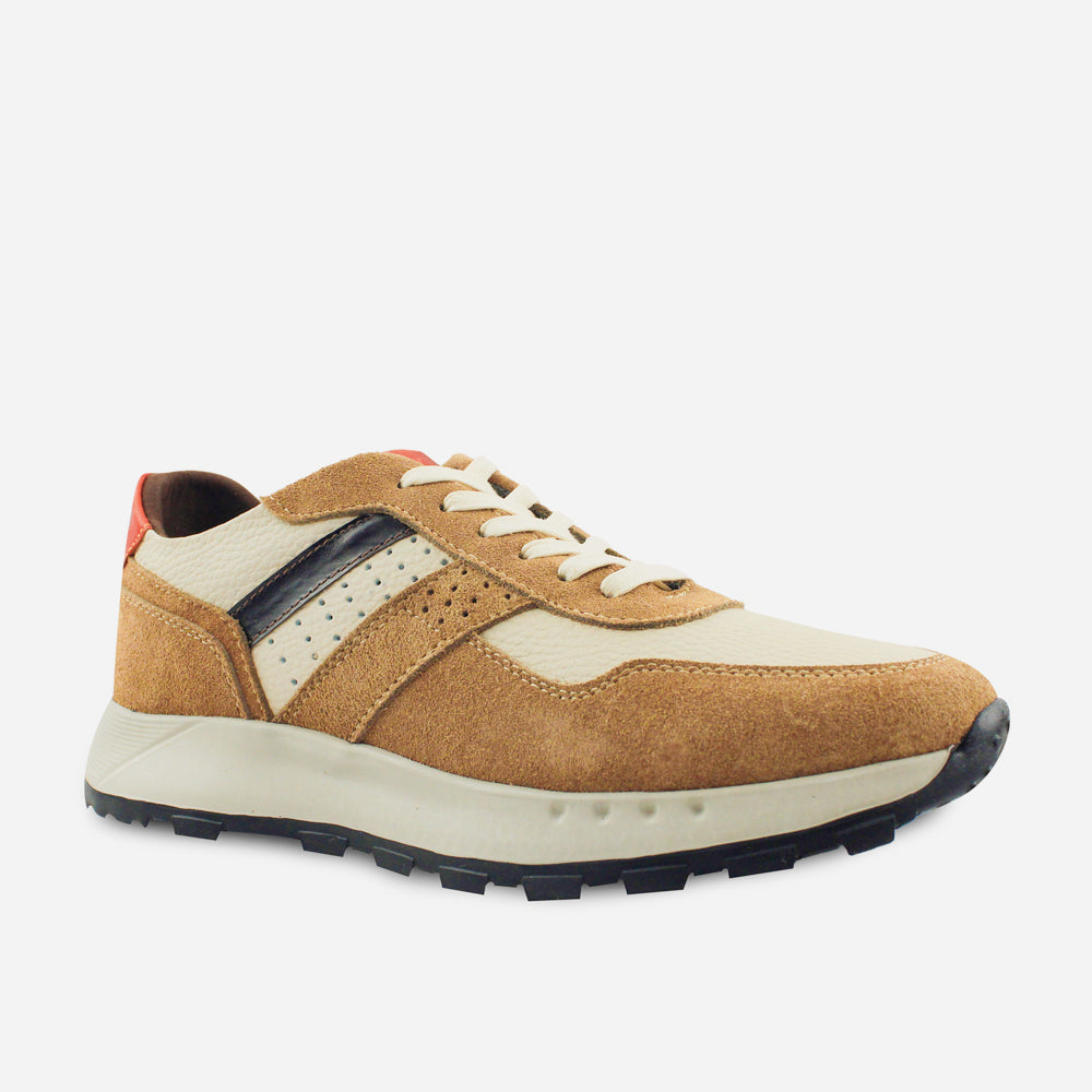 Tenis Sneakers julyo de cuero para hombre - Miel