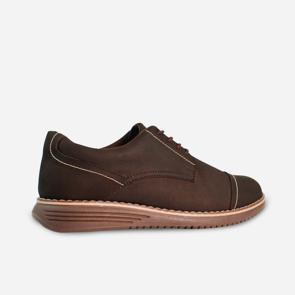 Tenis Oxfords odin de cuero para hombre - Café