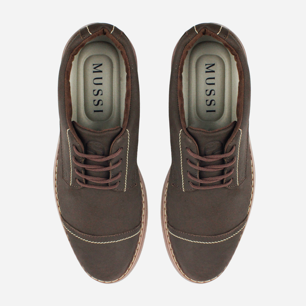 Tenis Oxfords odin de cuero para hombre - Café