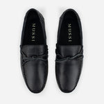 Mocasin plano algol de cuero para hombre - Negro