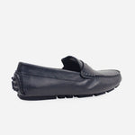 Mocasin plano misako de cuero para hombre - Negro