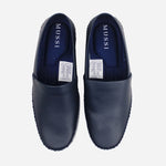 Mocasin plano golondrina de cuero para hombre - Azul