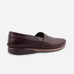 Mocasin plano golondrina de cuero para hombre - Brandy