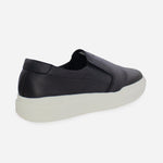 Tenis Sin Cordones michaela de cuero para hombre - Negro