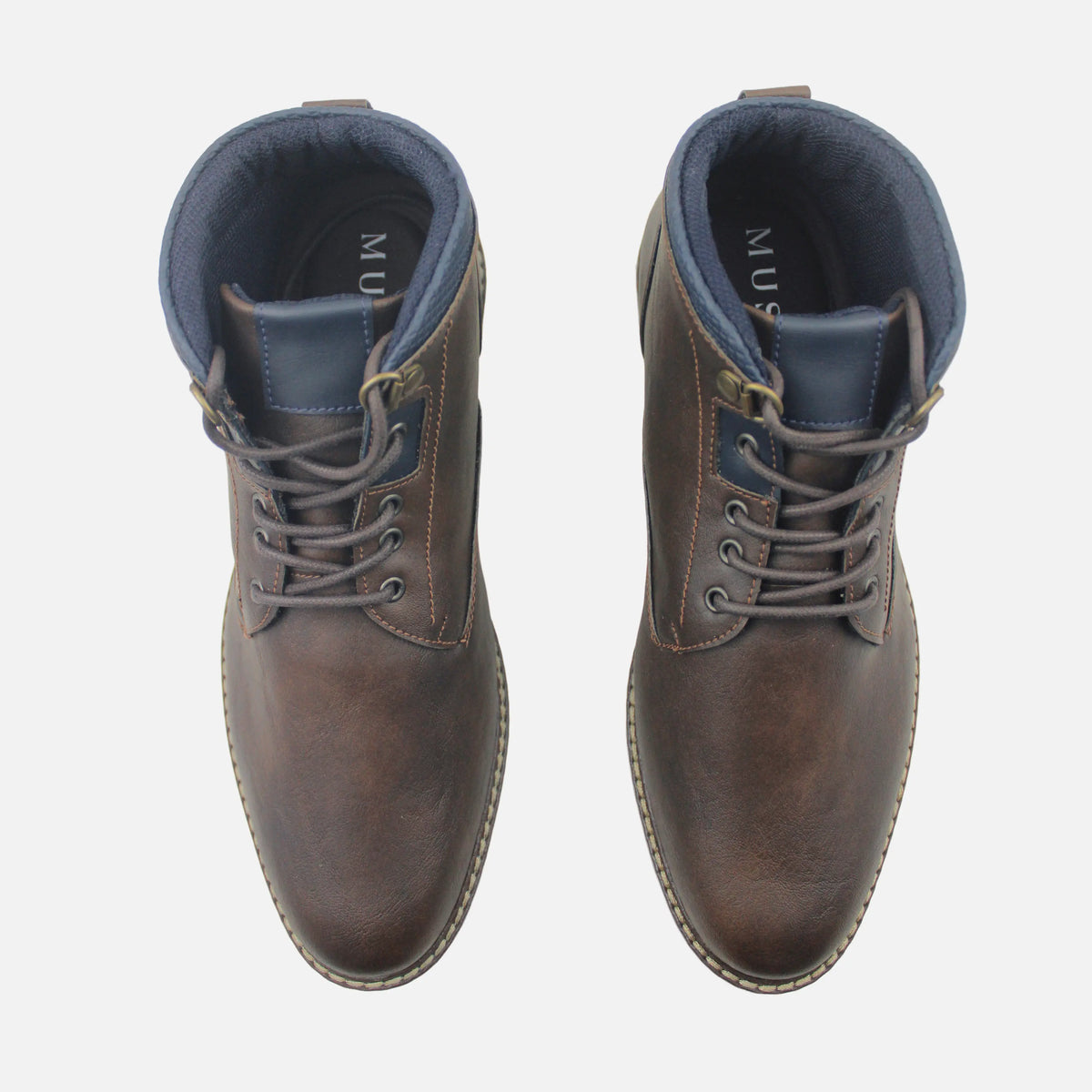 Botin plano russel de sintético para hombre - Brandy