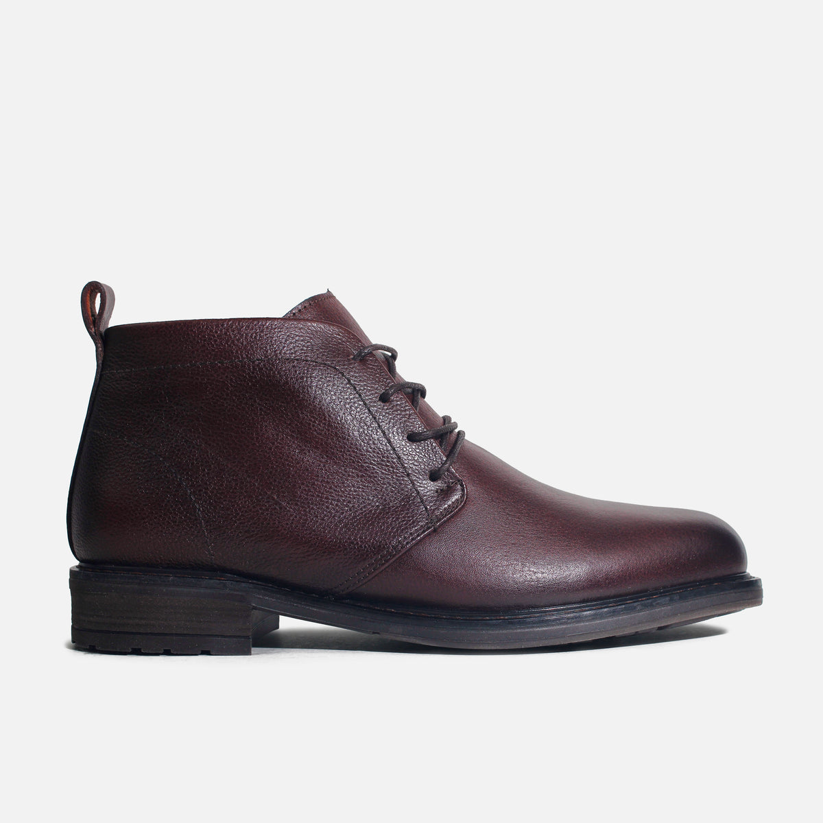 Botin plano davide de cuero para hombre - Brandy