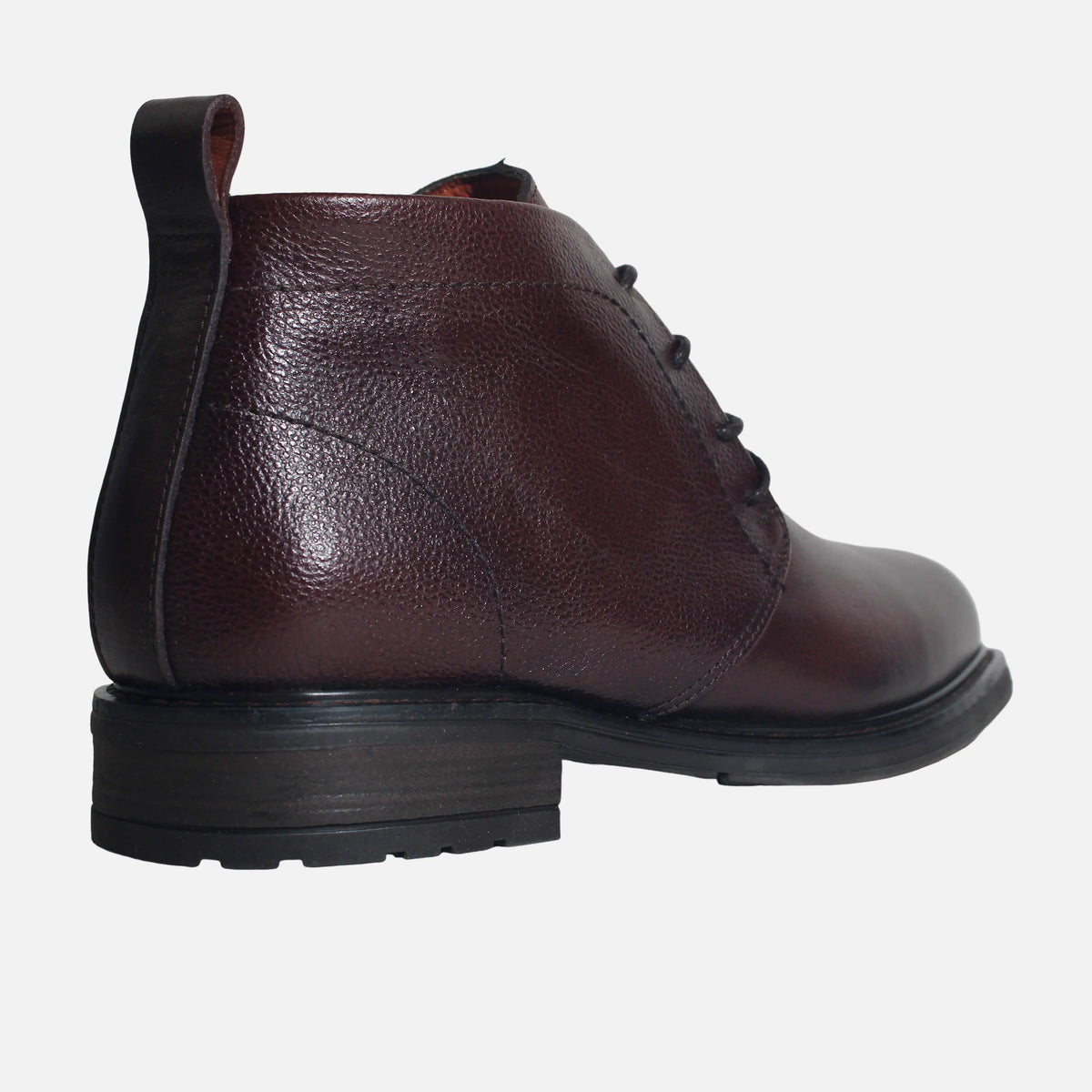 Botin plano davide de cuero para hombre - Brandy