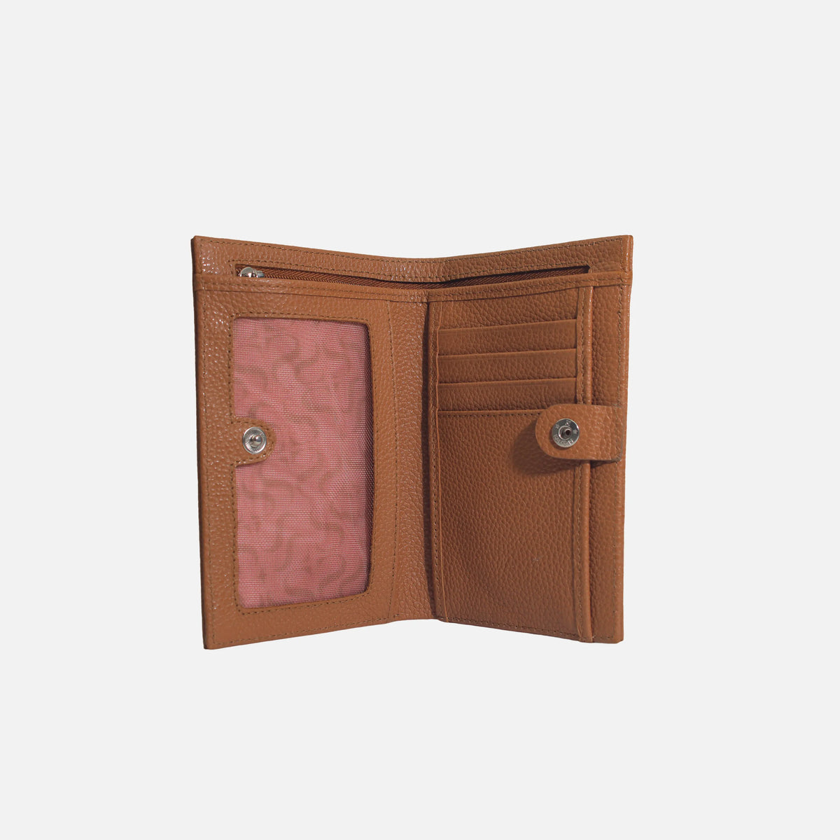 Billetera nev de cuero para mujer - Miel