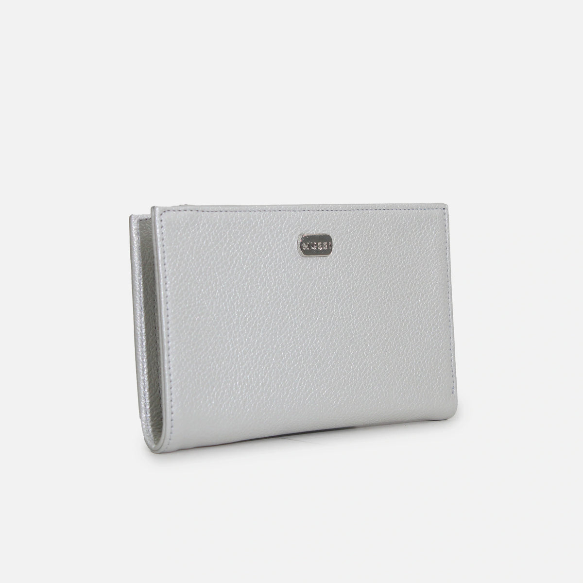 Billetera nev de cuero para mujer - Plateado
