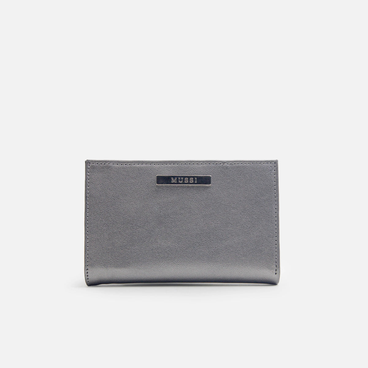 Billetera nev de cuero para mujer - Plateado
