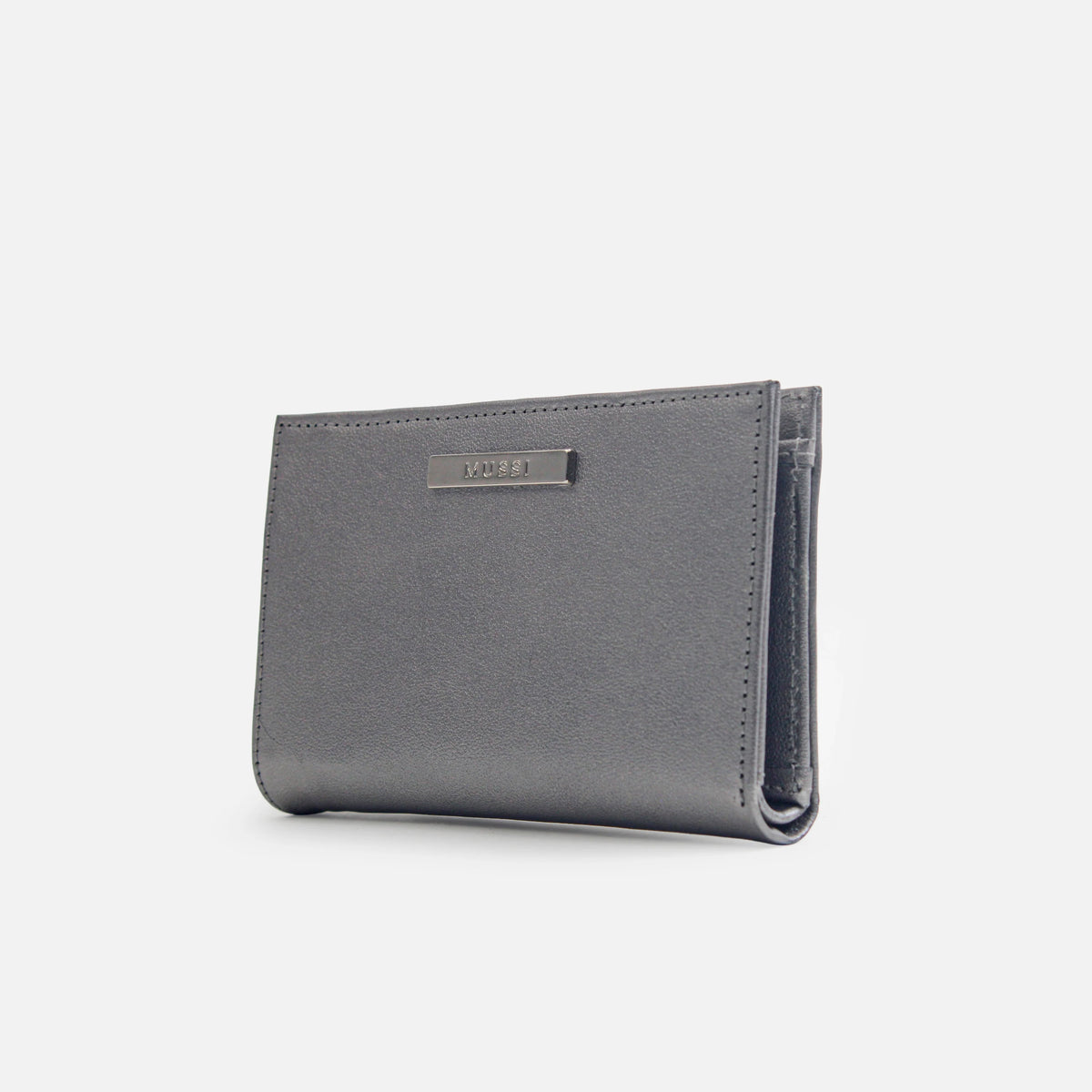 Billetera nev de cuero para mujer - Plateado