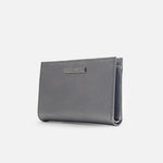 Billetera nev de cuero para mujer - Plateado