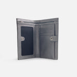 Billetera nev de cuero para mujer - Plateado