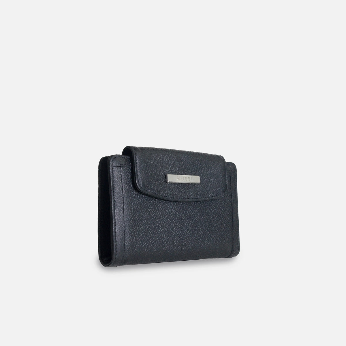 Billetera bianca de cuero para mujer - Negro