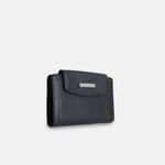 Billetera bianca de cuero para mujer - Negro