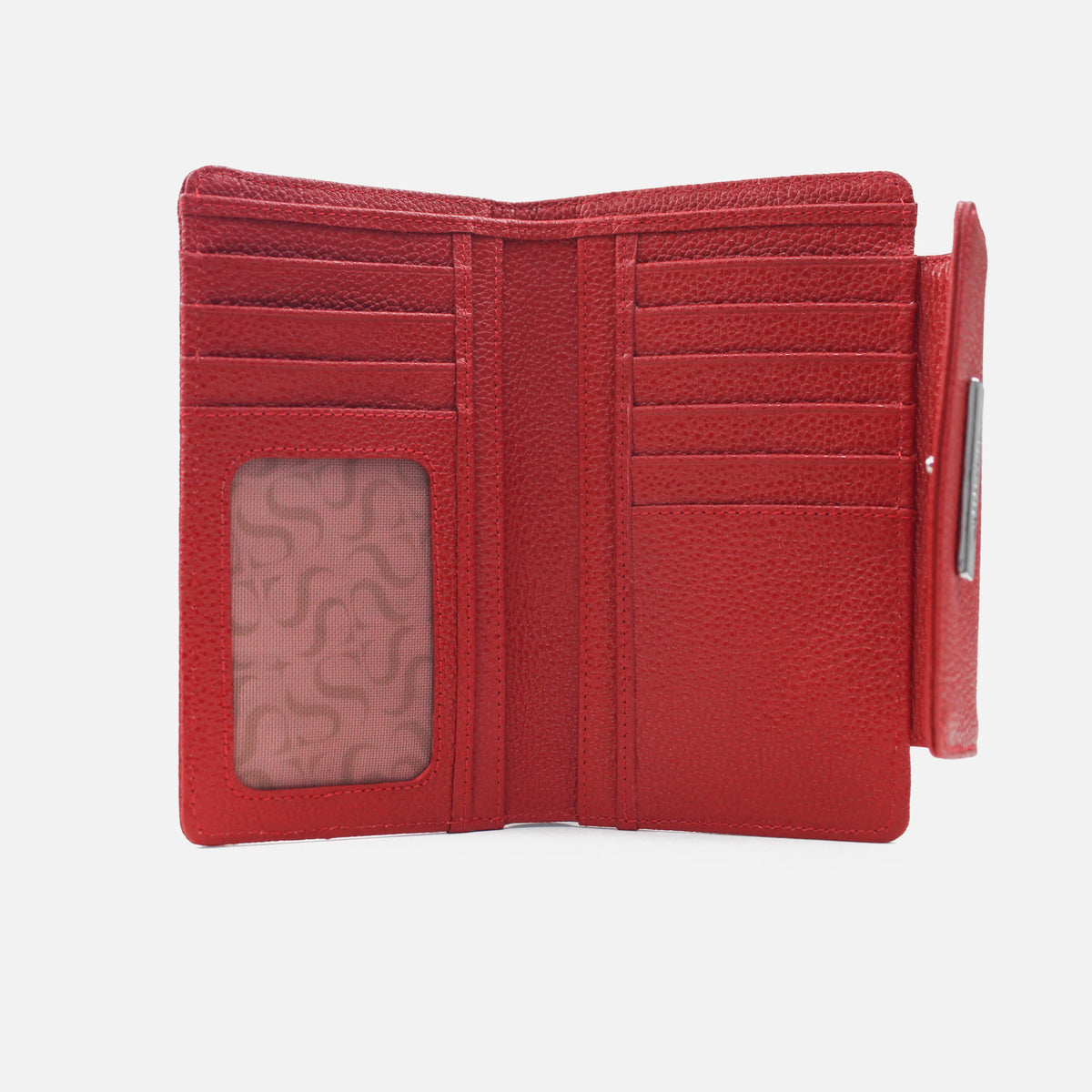 Billetera bianca de cuero para mujer - Rojo
