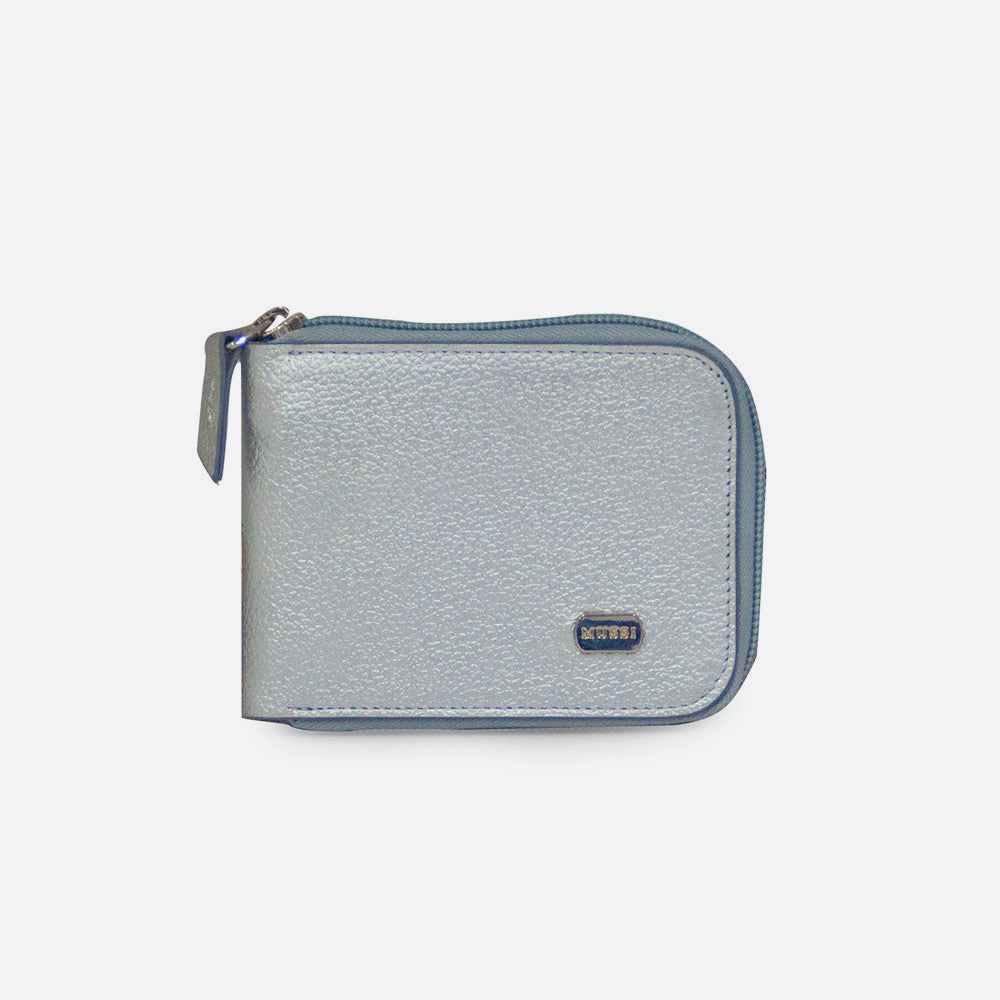 Billetera sabrina de cuero para mujer - Plata