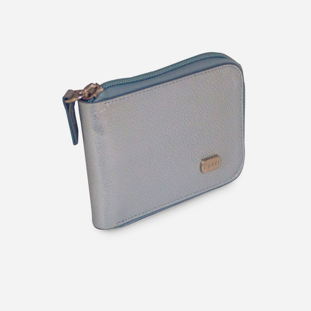 Billetera sabrina de cuero para mujer - Plata