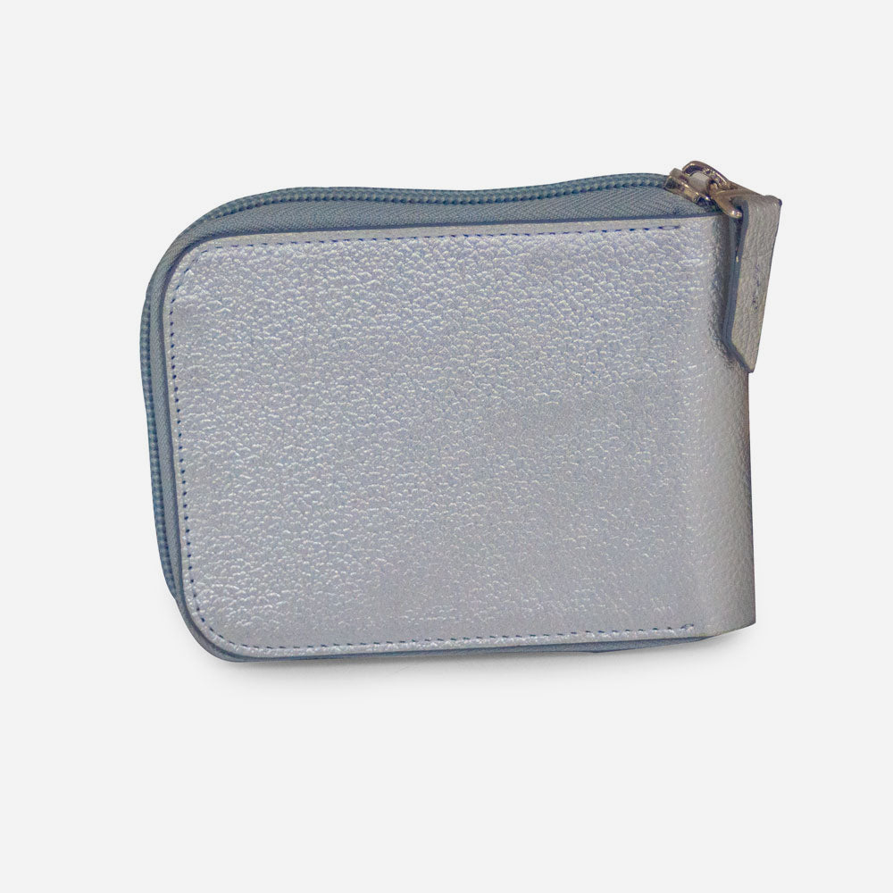 Billetera sabrina de cuero para mujer - Plata