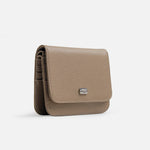 Billetera sira de cuero para mujer - Beige
