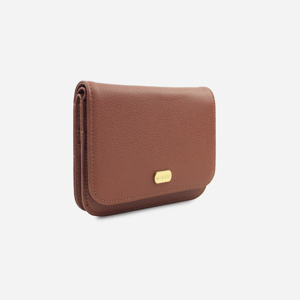 Billetera sira de cuero para mujer - Miel