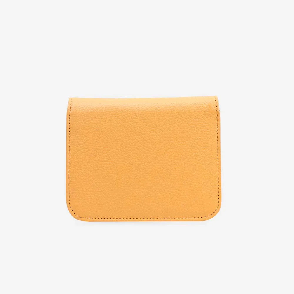Billetera sira de cuero para mujer - Amarillo