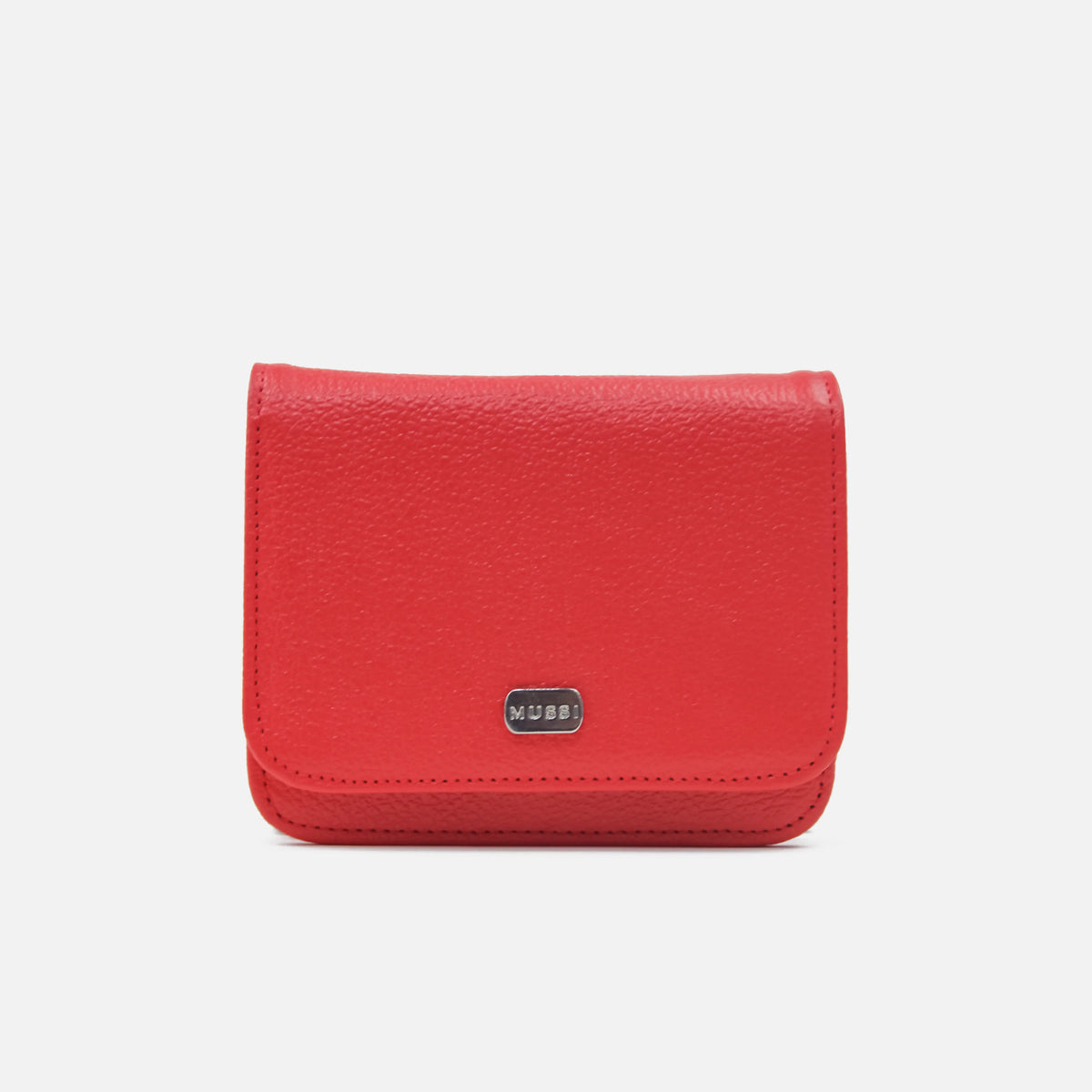 Billetera sira de cuero para mujer - Rojo