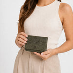 Billetera sira de cuero para mujer - Verde