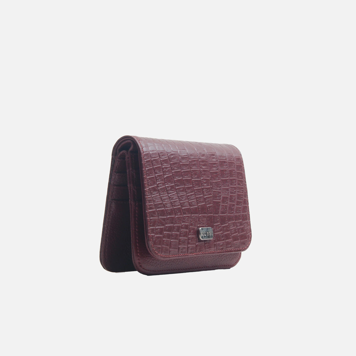 Billetera sira de cuero para mujer - Vino