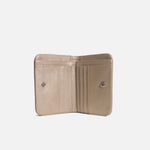 Billetera sira de cuero para mujer - Oro