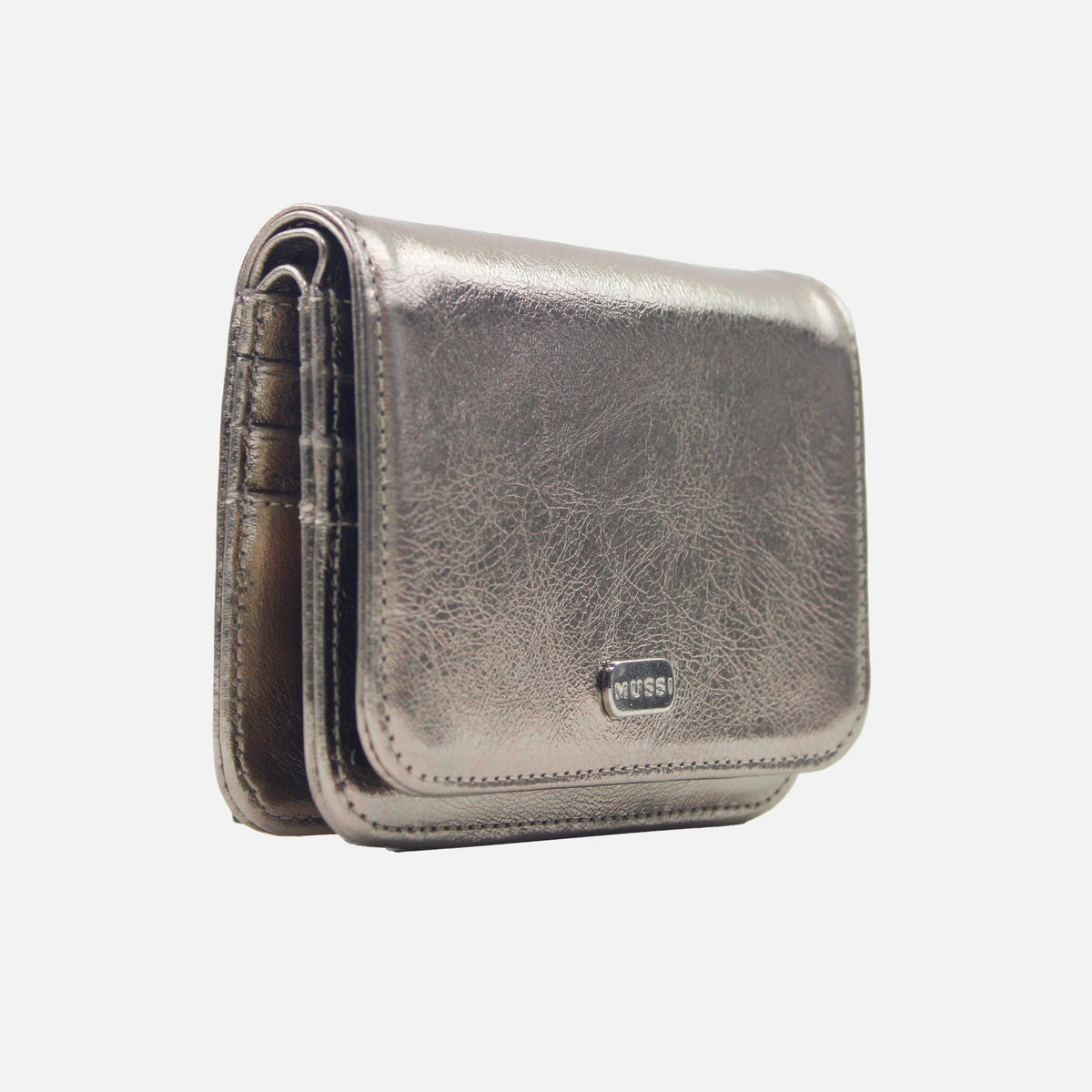 Billetera sira de cuero para mujer - Bronce