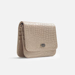 Billetera sira de cuero para mujer - Oro