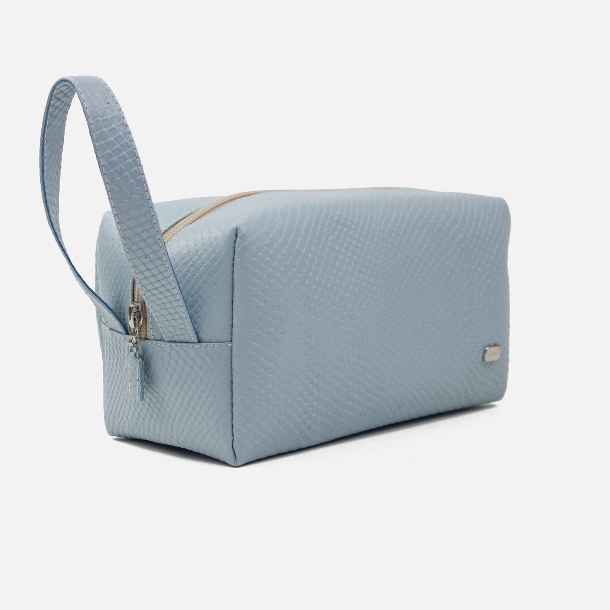 Cosmetiquera primavera de cuero para mujer - Turquesa