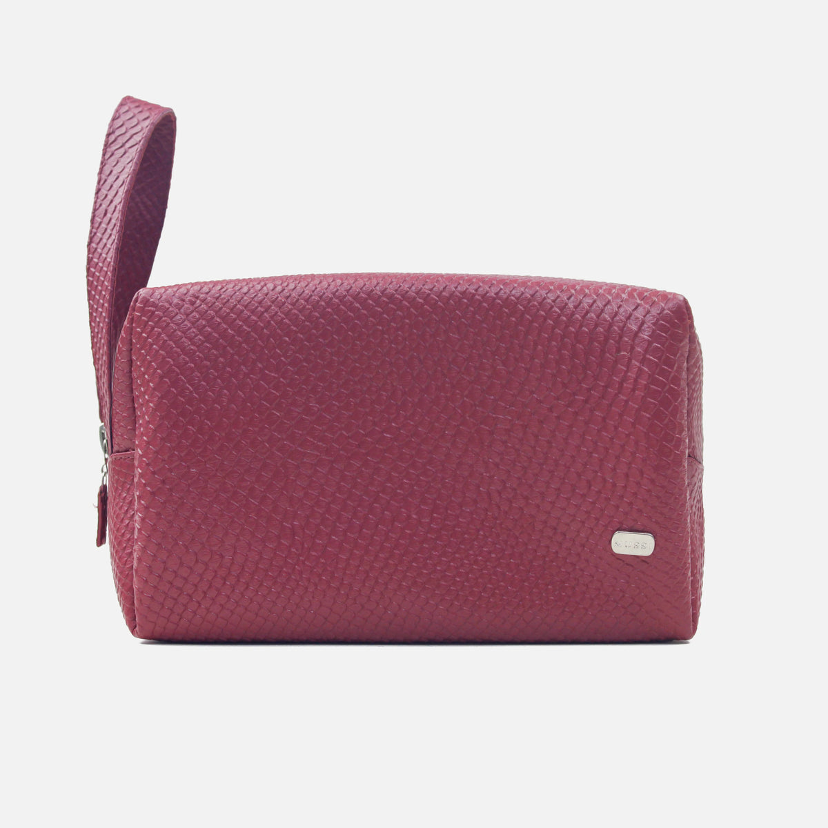 Cosmetiquera primavera de cuero para mujer - Fucsia