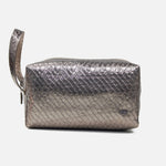 Cosmetiquera primavera de cuero para mujer - Bronce