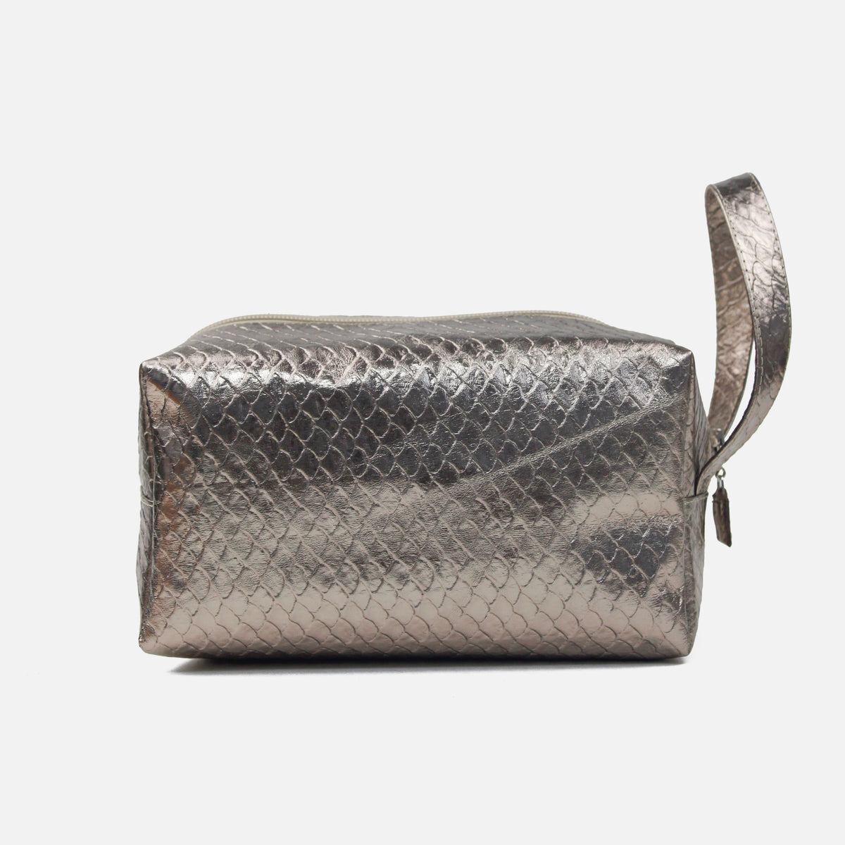 Cosmetiquera primavera de cuero para mujer - Bronce