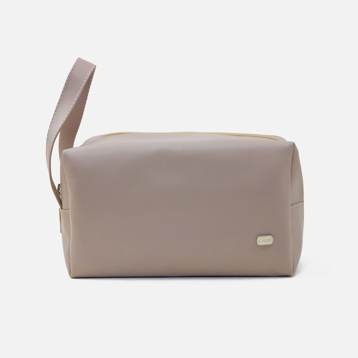 Cosmetiquera primavera de cuero para mujer - Taupe