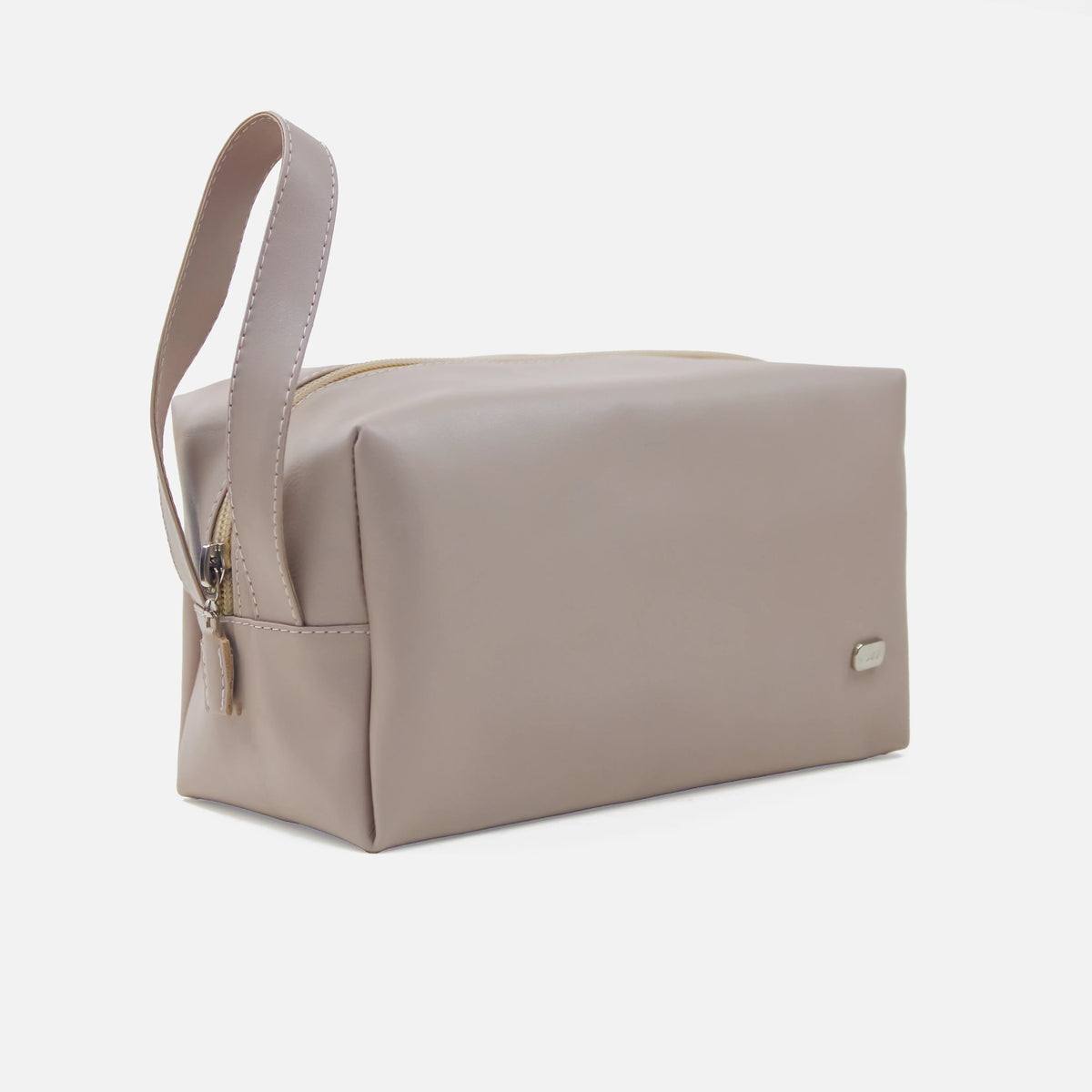 Cosmetiquera primavera de cuero para mujer - Taupe