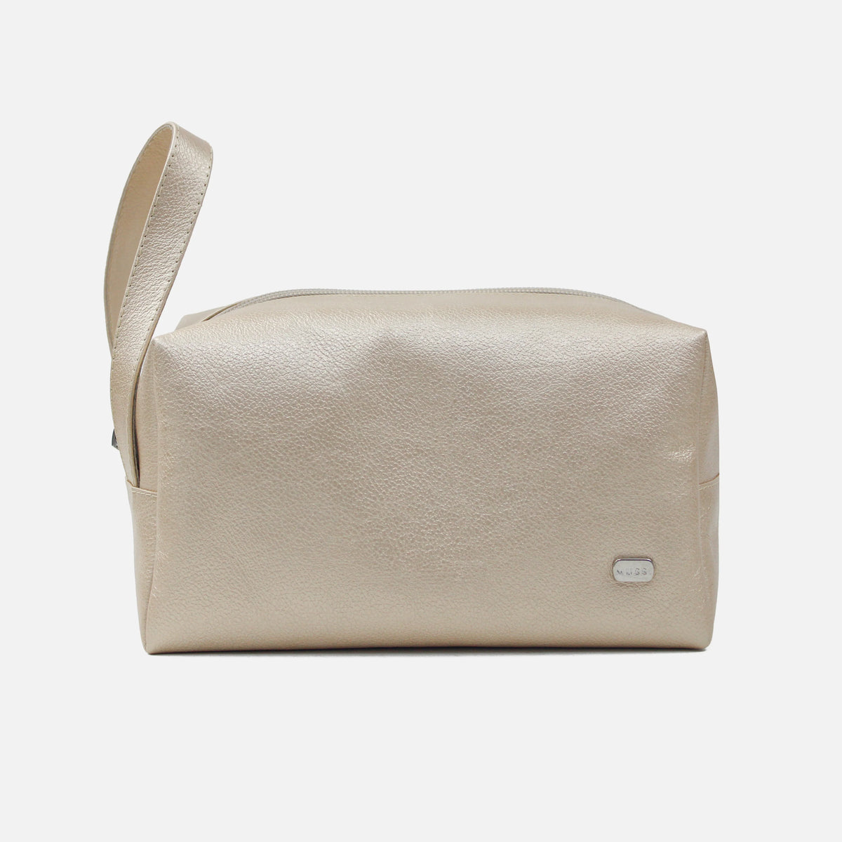 Cosmetiquera primavera de cuero para mujer - Oro