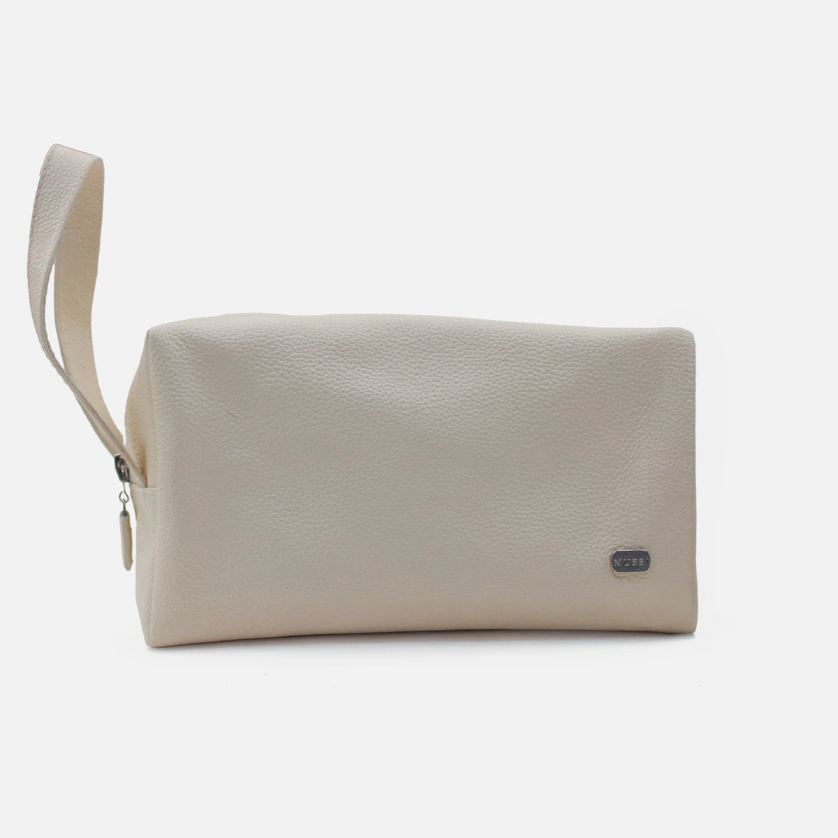 Cosmetiquera primavera de cuero para mujer - Hueso