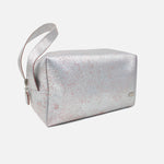 Cosmetiquera primavera de cuero para mujer - Plateado