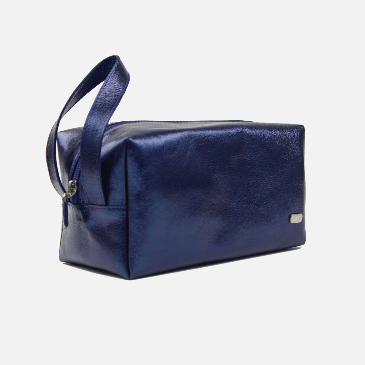 Cosmetiquera primavera de cuero para mujer - Azul