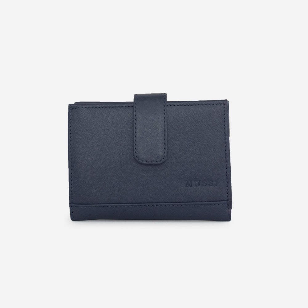 Billetera levana de cuero para mujer - Azul